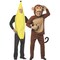 2 Pieces Banana Monkey Couples Costume Polyester Halloween Outfit